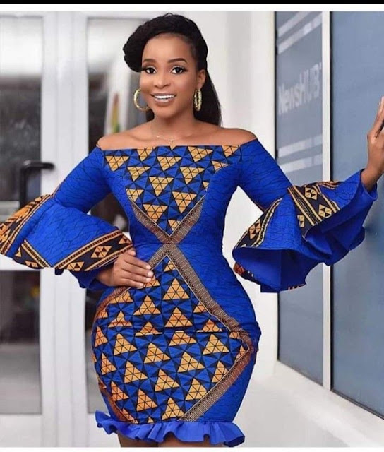 Unique and Fashionable Off-Shoulder Ankara Dresses