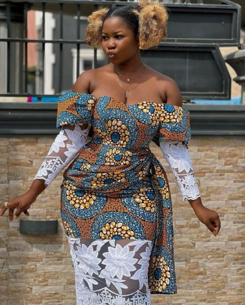 Unique and Fashionable Off-Shoulder Ankara Dresses