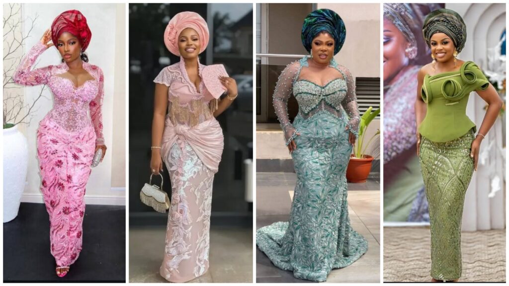 Stunning Lace Aso Ebi Styles for Glamorous Owambe Occasions.